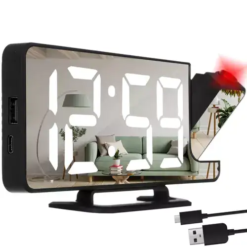 Alarm clock LED clock with projector Izoxis 19576