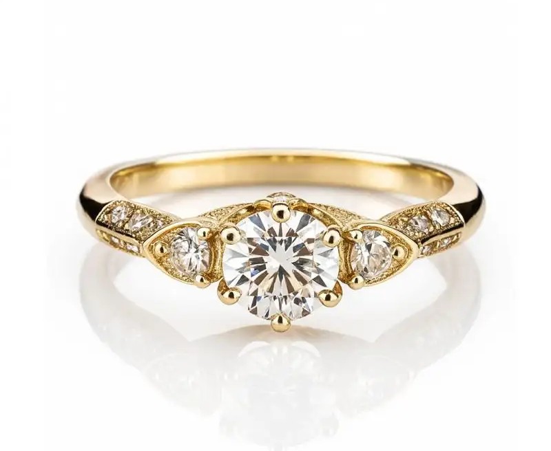14k gold plated surgical steel ring PST981R6
