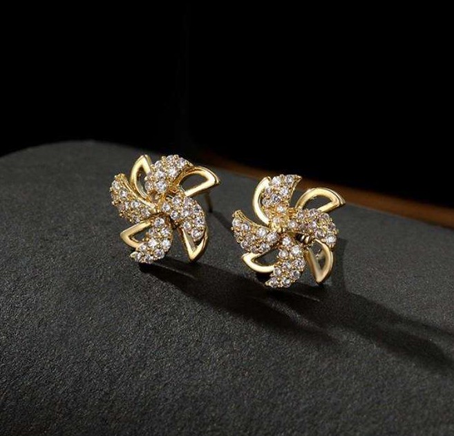 Gold-plated stainless steel earrings KST3295 Women&'s gold plated earrings