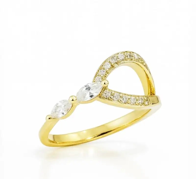 Surgical steel ring plated with 14k gold PST980