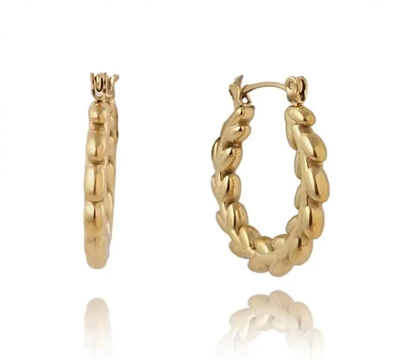 14k gold plated stainless steel earrings KST3264 Elegant and stylish earrings.