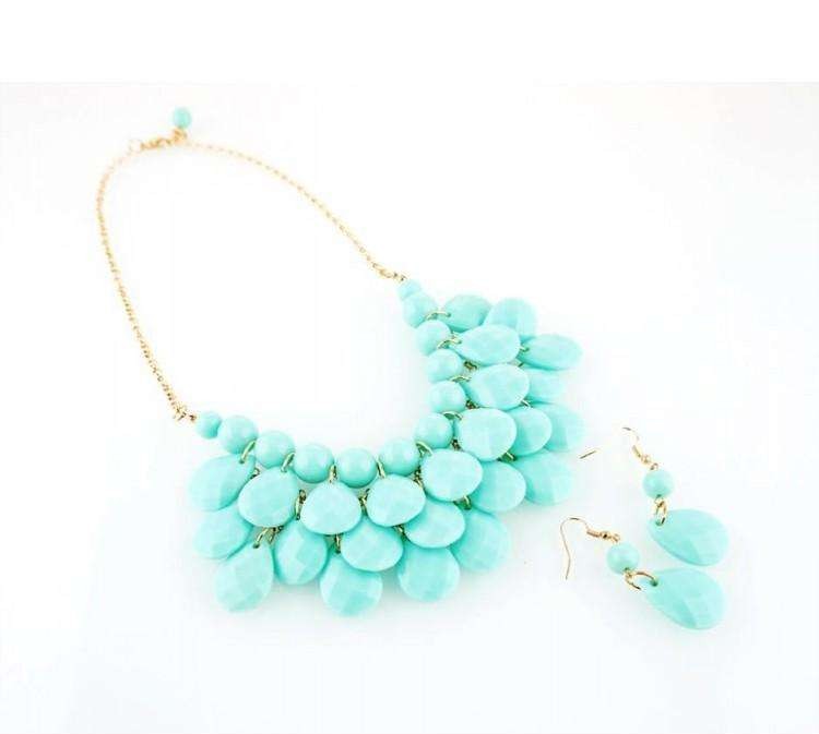 Teardrop geometry necklace with earrings N212M