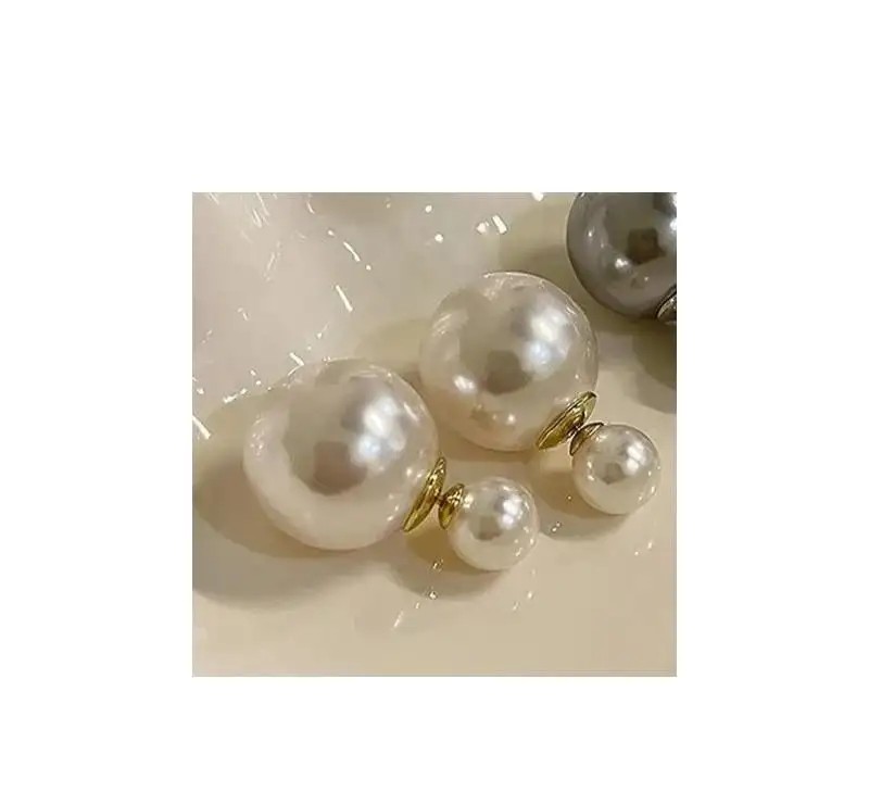 TRIBALL DOUBLE STUD EARRINGS, LIGHT PINK, GLITTER, K69R