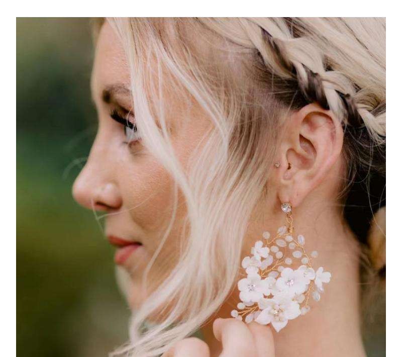 Wedding earrings BOHO formal hanging with crystals stainless steel KOLS01