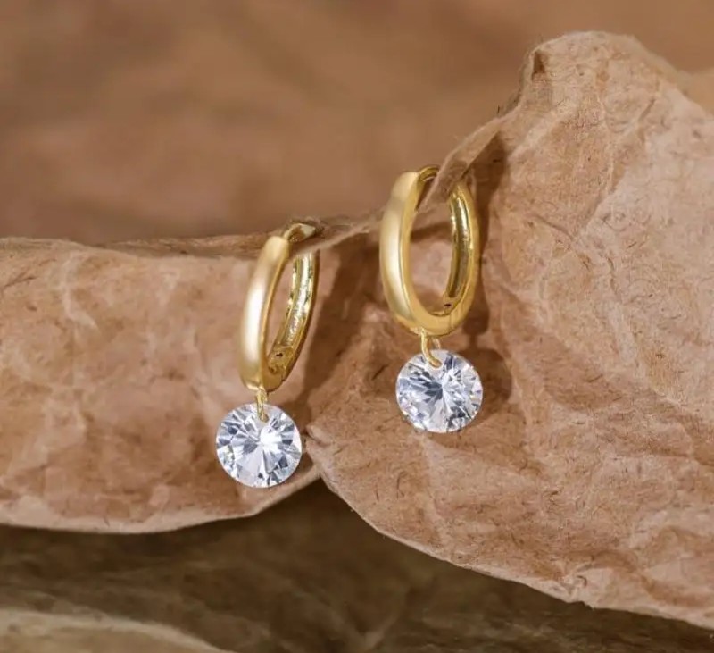 14k gold plated silver drop earrings, S925 silver KST3391