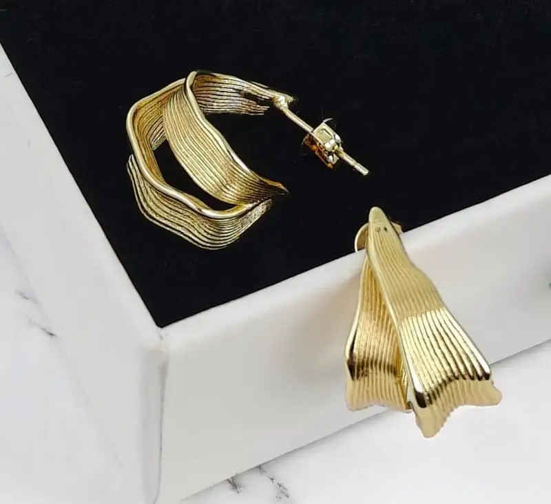 14k gold plated silver drop earrings, S925 silver KST3392