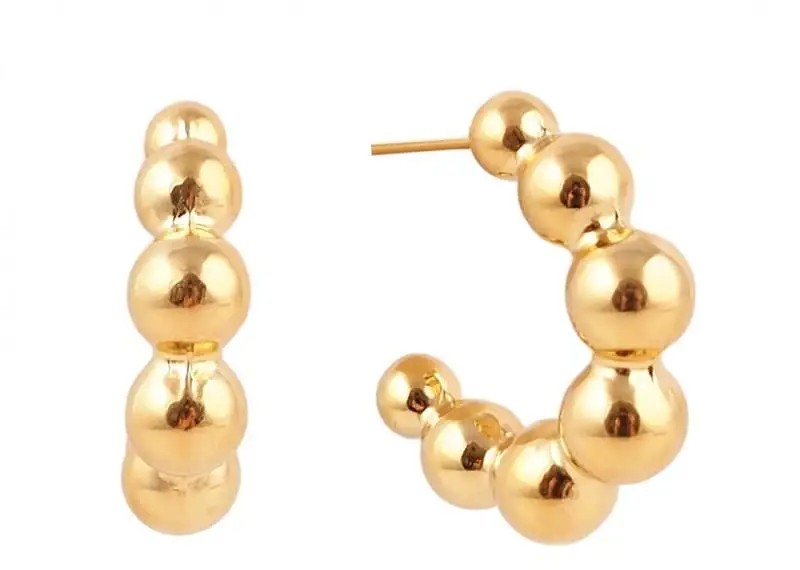 14k gold plated stainless steel stud earrings KST3229 Elegant and stylish earrings.