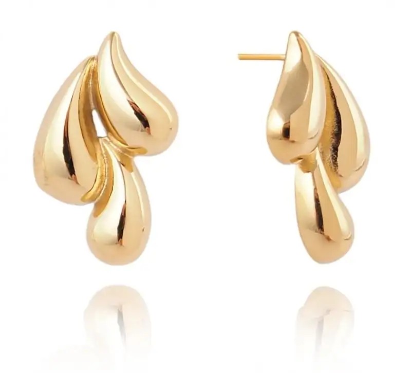 14k gold plated stainless steel earrings, stud KST3235