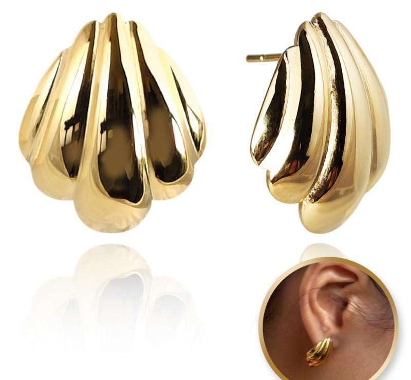 14k gold plated stainless steel earrings, SHELLS, stud KST3395
