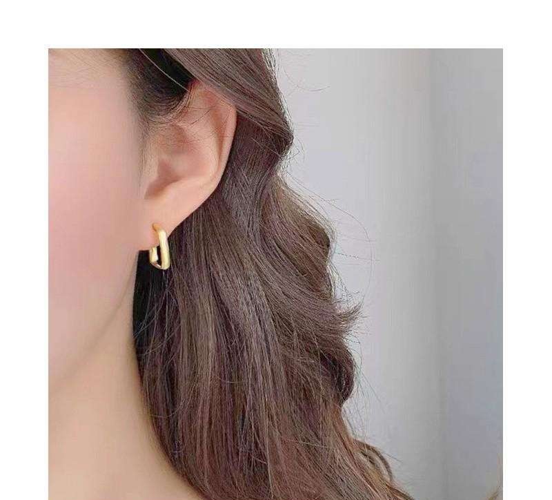 Stainless steel earrings plated 14k gold, smooth S925 silver stud KST3343