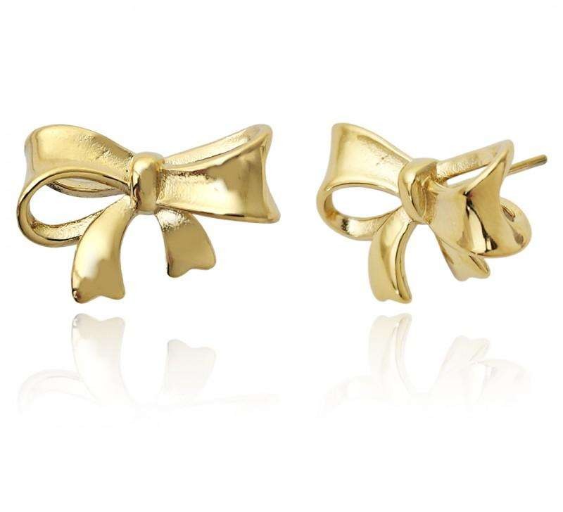 14k gold plated stainless steel earrings, BOW stud KST3398