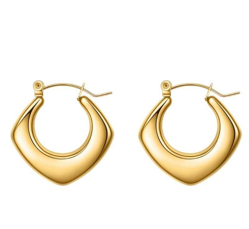 14k gold plated stainless steel earrings, geometric CIRCLES KST3320