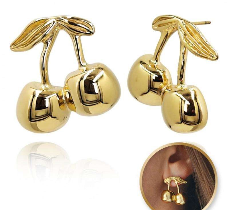 Gold-plated stainless steel earrings KST3356