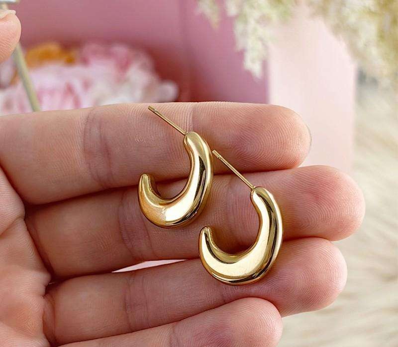 Gold-plated stainless steel earrings 18 mm KST3023