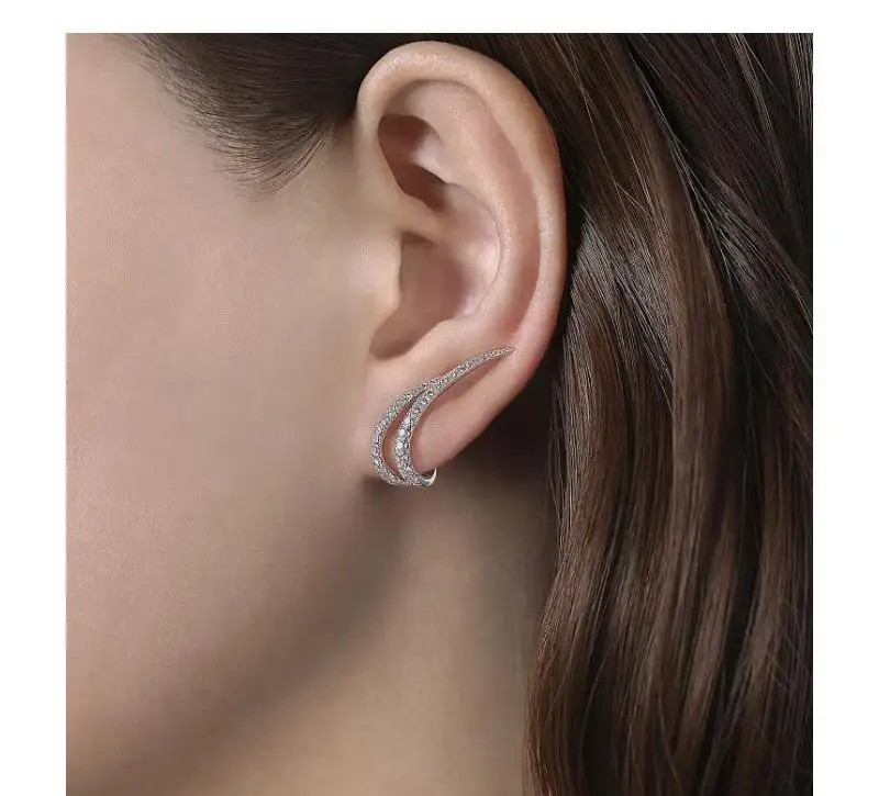 Gold-plated stainless steel earrings KST2897
