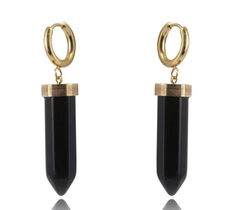 Earrings made of stainless steel plated with 14k gold and rock crystal KST2904CZ