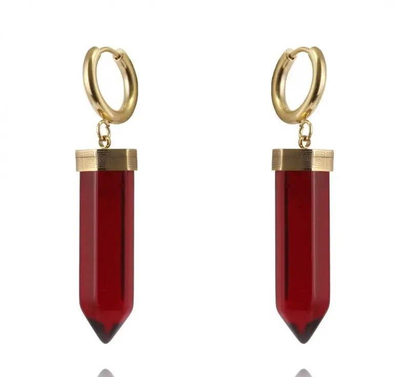 Earrings made of stainless steel plated with 14k gold and rock crystal KST2904CZE
