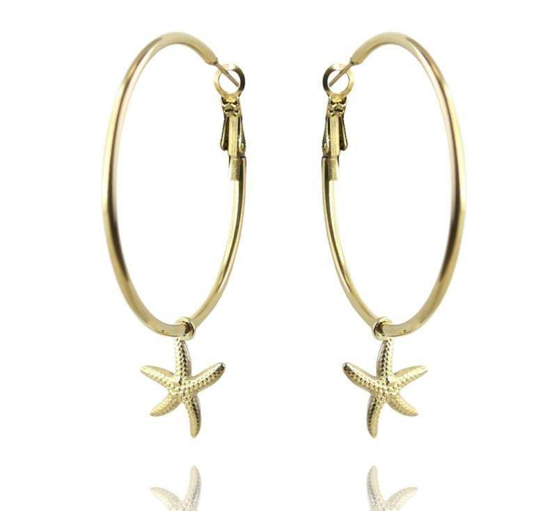 Gold-plated stainless steel earrings 44 mm KST3024