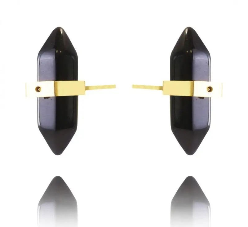 Gold-plated stainless steel earrings with rock crystal KST2912CZ