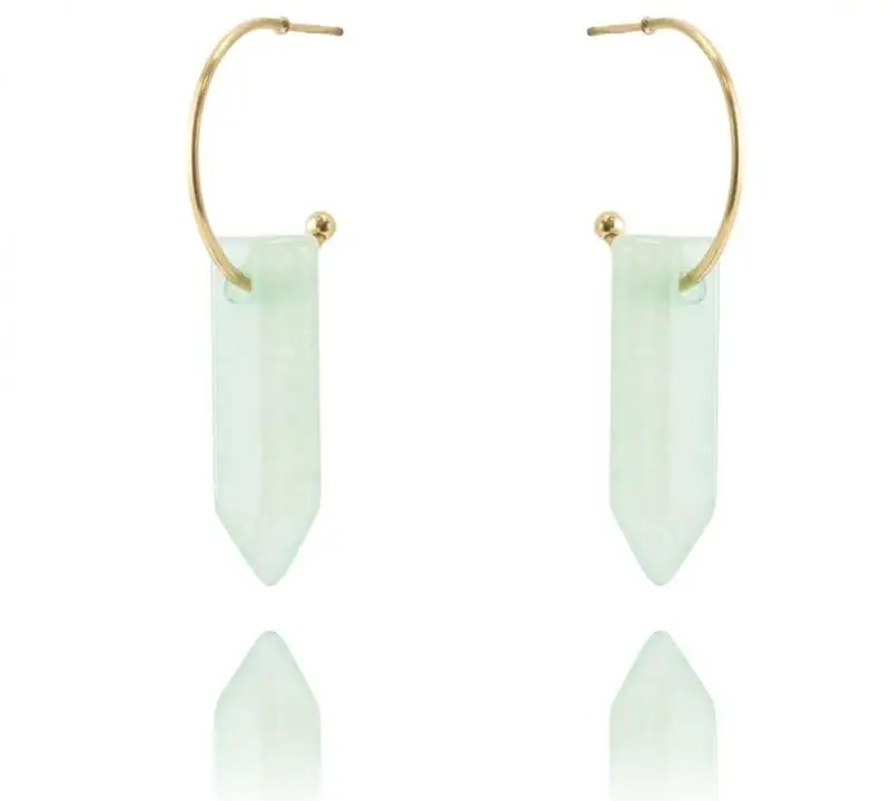 Gold-plated stainless steel earrings with rock crystal KST2914