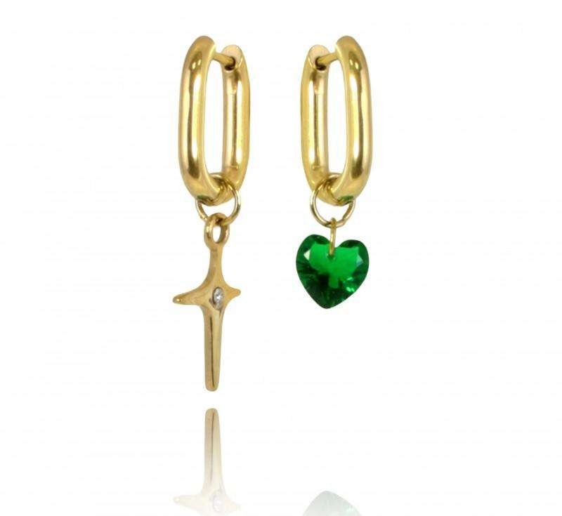 Gold-plated stainless steel earrings KST2942
