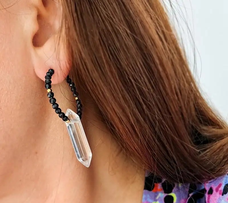 Gold-plated stainless steel earrings KST2943