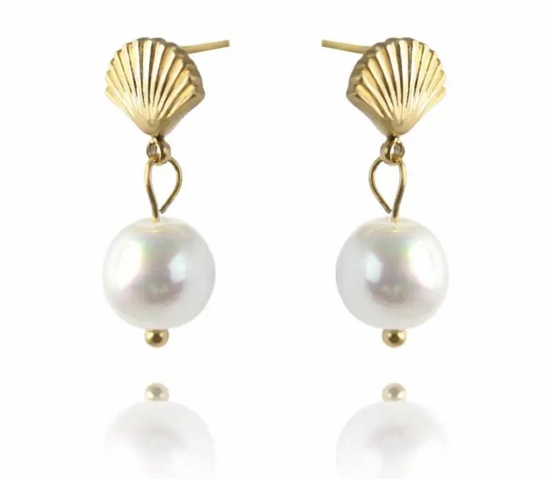 Gold-plated stainless steel earrings KST2999