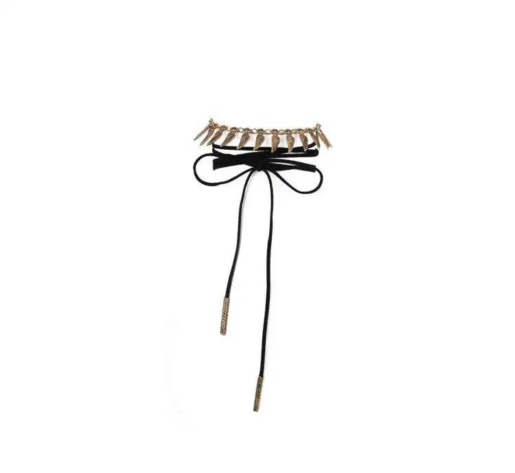 &amp;quot;Choker Necklace with Gold Feathers N519&amp;quot; SEASON HIT!