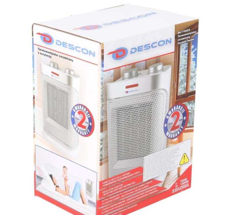 Ceramic fan heater with oscillation 1500w