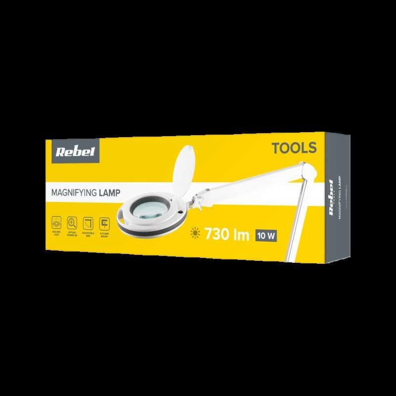 Rebel 5D Workshop Lamp with Magnifier 10W.6500 K