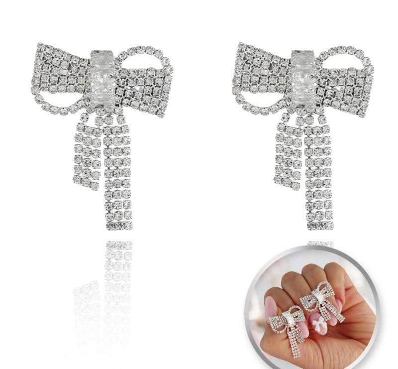 EARRINGS Decorative zircons BOWS K1693 Artificial earrings