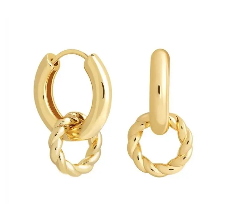 Gold-plated stainless steel earrings, English clasp, KST3027