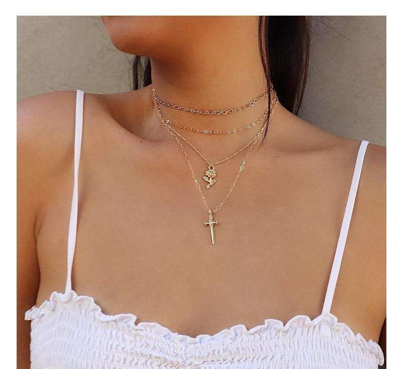 Delicate multi necklace N748