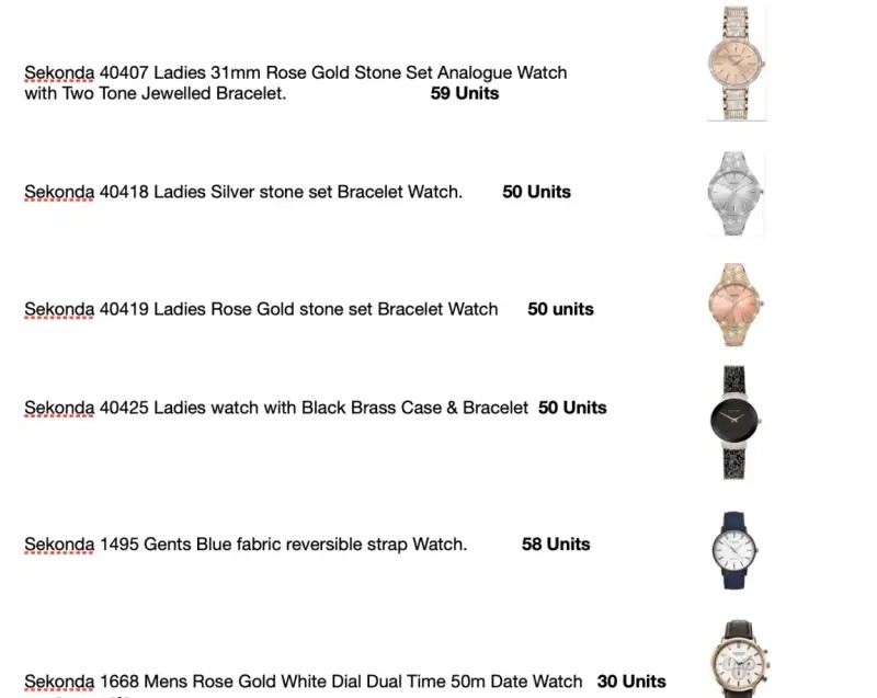 Sekonda Watches 6 x 50 pieces