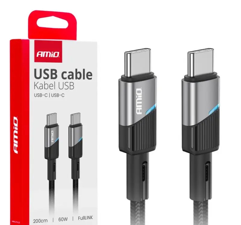 USB C USB C Charging Cable 60w 200cm Fulllink amio 03927