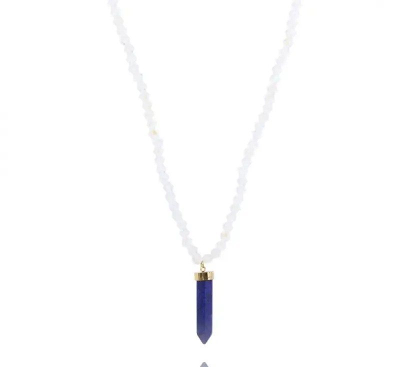 Necklace Rock Crystal stainless steel plated with 14k gold NST1581GRAN