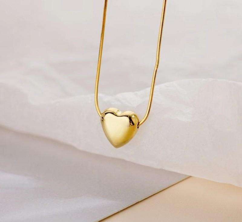 HEART necklace, 14k gold-plated stainless steel, string NST2177