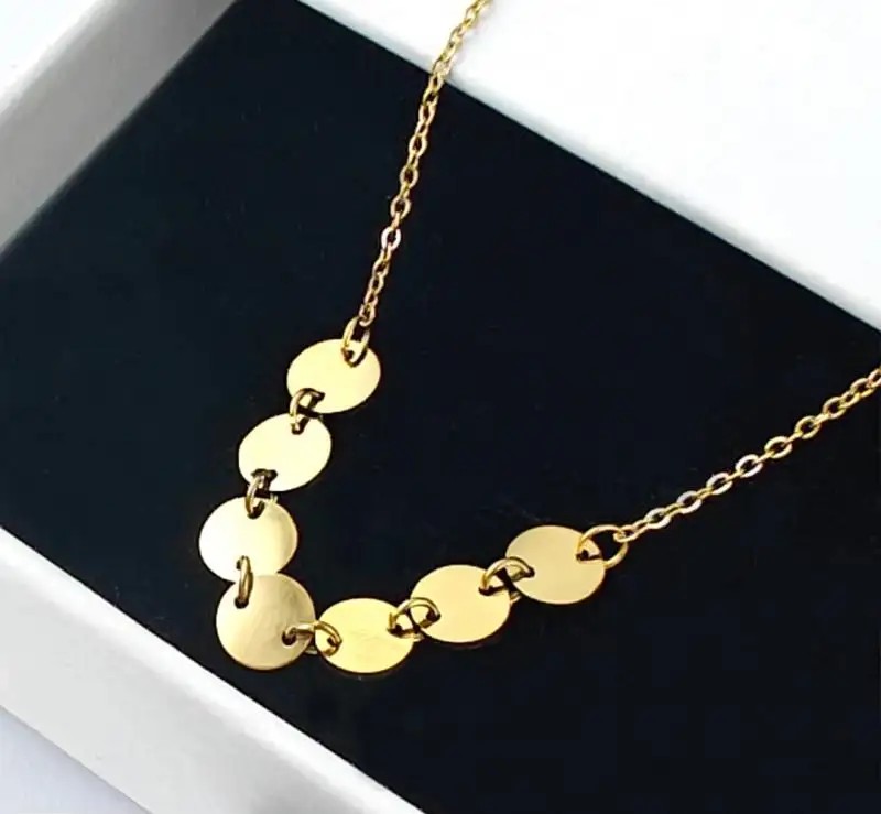 Gold surgical steel necklace NST1027