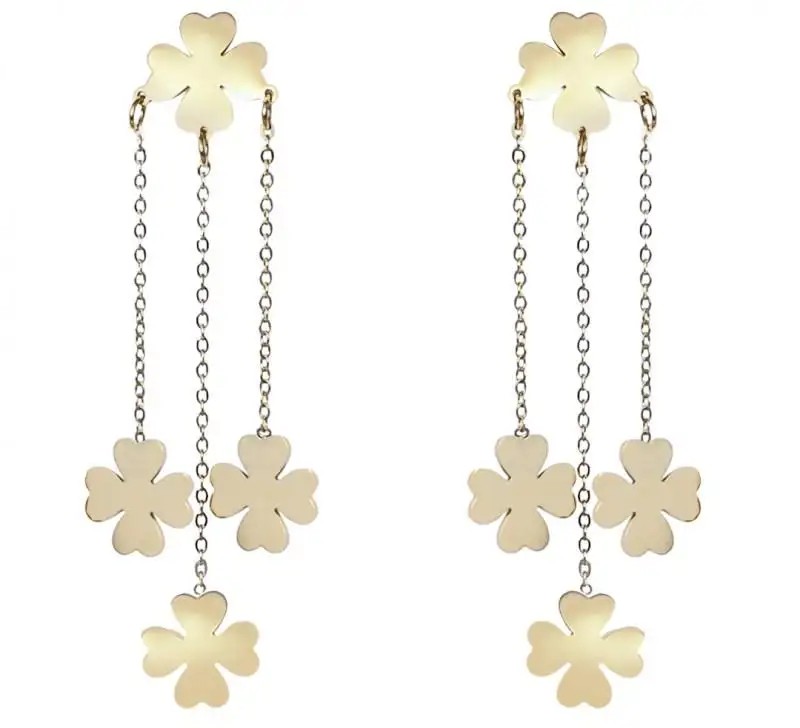 Gold-plated stainless steel earrings KST3052
