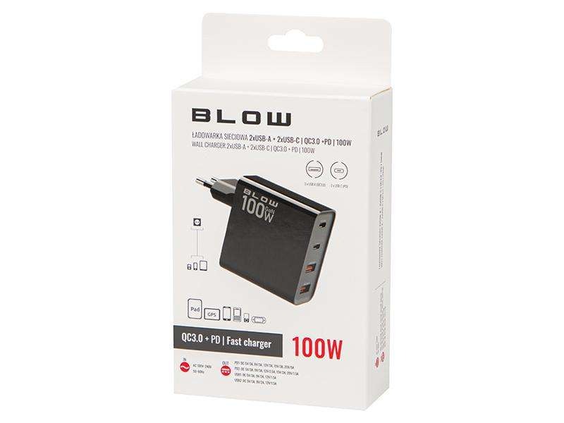 76 028# Wall charger socket USBx2 USB Cx2 QC PD 100W