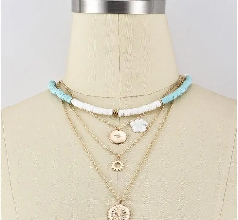 Long multi necklace N757