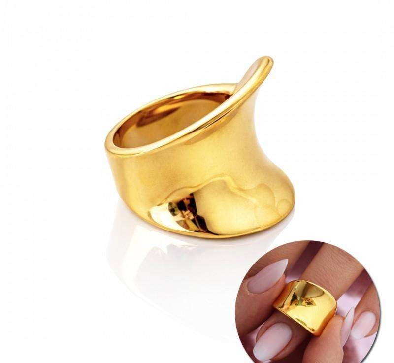Surgical steel ring plated with 14k gold PST995