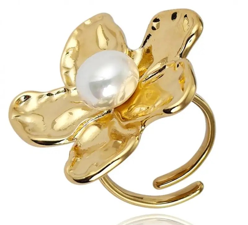 Gold-plated surgical steel ring, adjustable, PST936