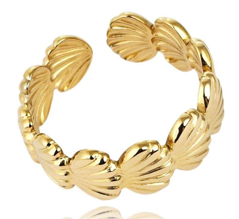 Gold-plated surgical steel ring, adjustable, PST939