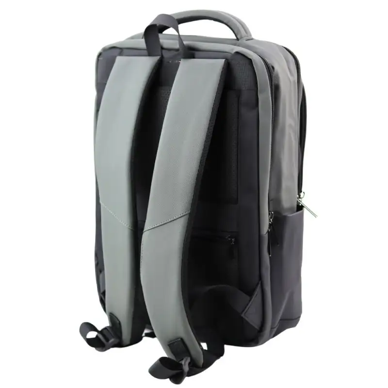 City Backpack Business USB Laptop Pocket Black Grey 16L 41cm