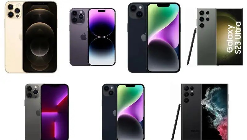 Set of 7 units of APPLE and SAMSUNG Refurbished B Smartphones