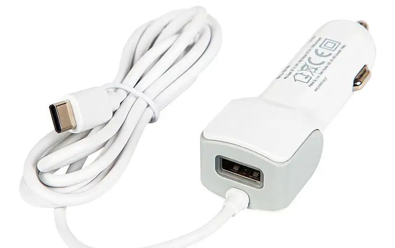 75 729# Car charger cable usb c usb a socket 5v 2,1a 12v 24v d21c