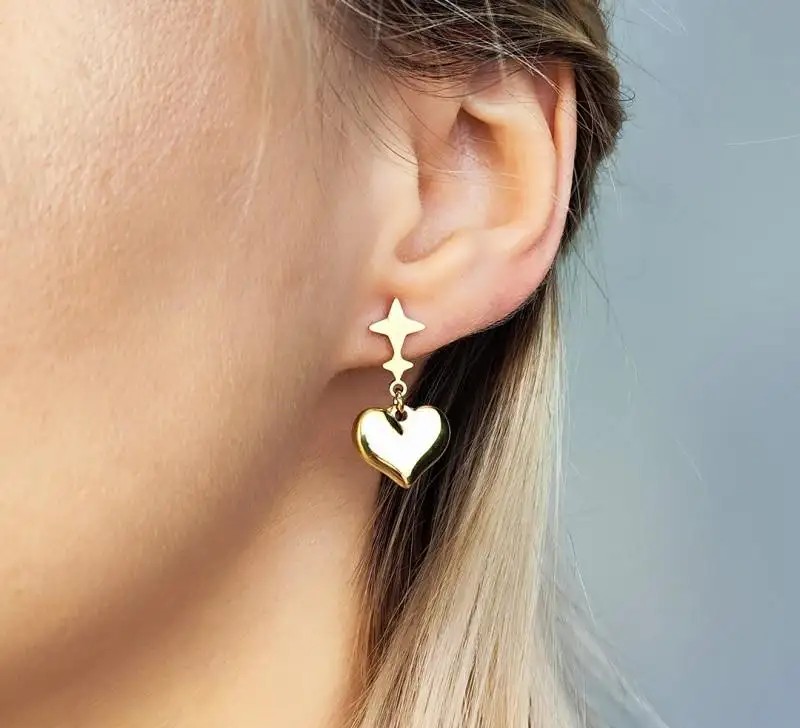Gold-plated stainless steel earrings KST2823