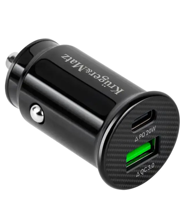 Kruger&amp;Matz dual USB 3100 mA car charger with Quick Charge 3.0 and Power Delivery